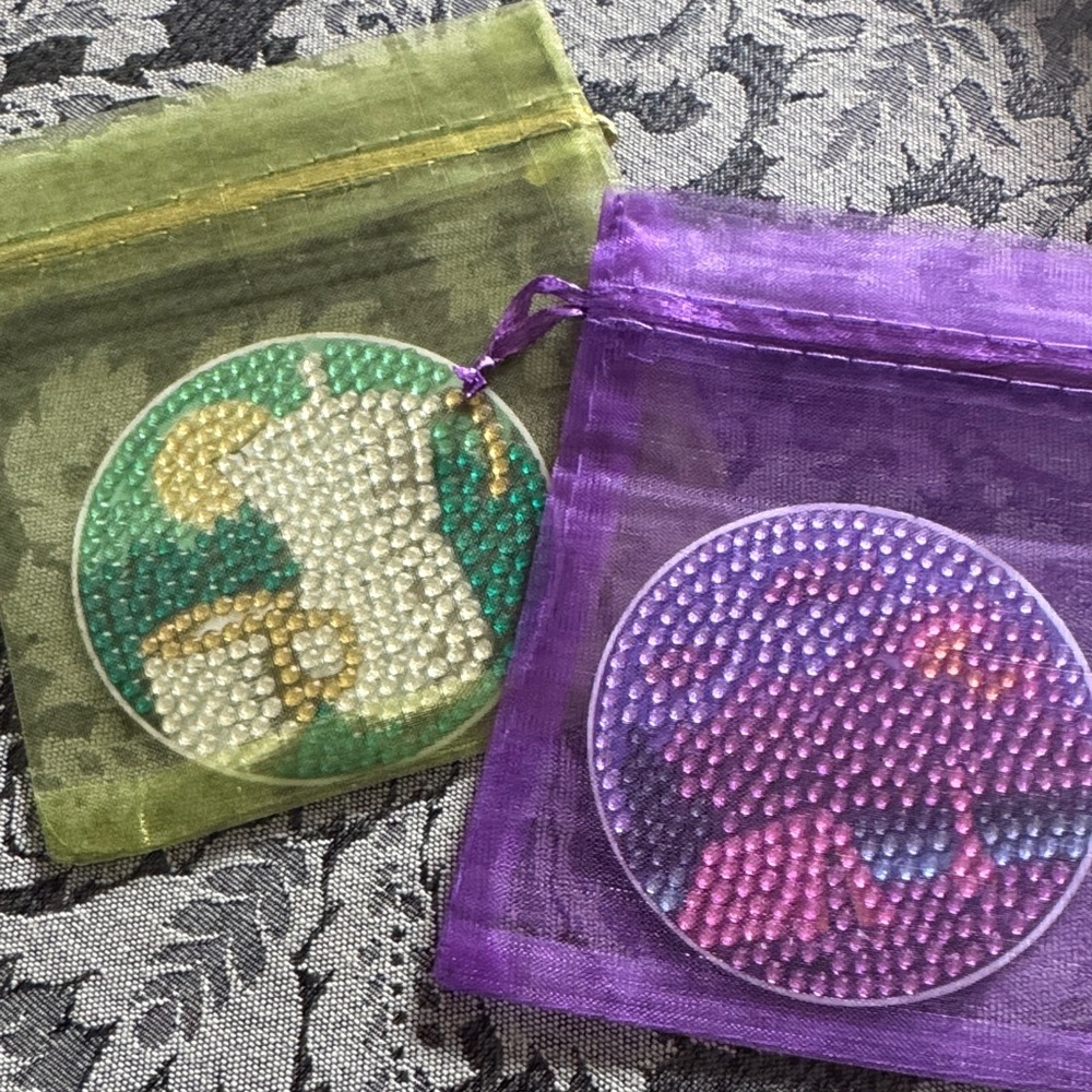 ✨ Handcrafted Diamond Art Magnet Set – Cozy Coffee & Camping Night - Set of 2 - Picture 7 of 7